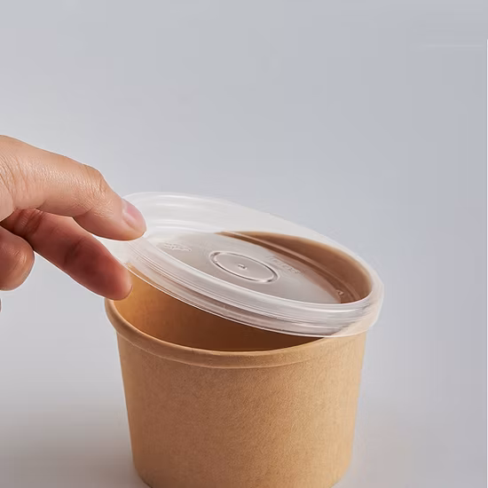 Copo de parede única ecologicamente biodegradável compostável papel kraft balde de pipoca para sopa quente