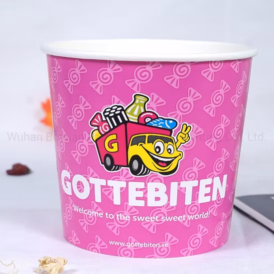 Balde de pipoca de copo de papel de pipoca de 85 onças para cinema