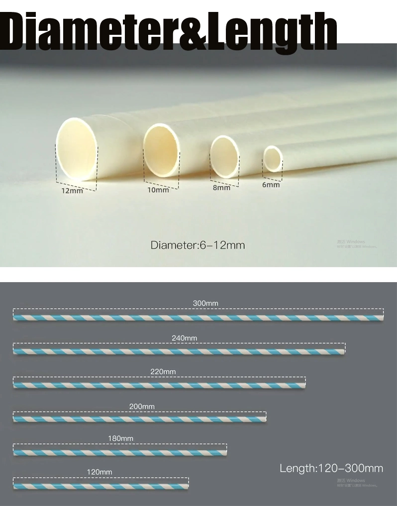 Custom Disposable Drinking Biodegradable Paper Drinking Straws