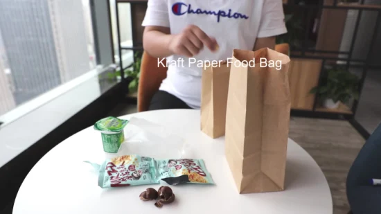 Saco de papel Kraft com fundo pontiagudo sem alça para viagem