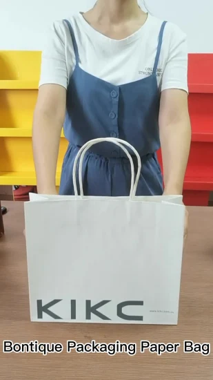 Sacolas de compras de papel reforçadas coloridas para serviço pesado com parte superior inferior