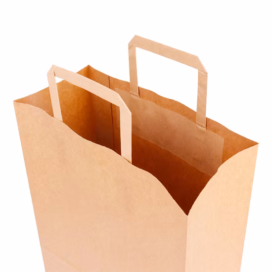Venda imperdível pão sanduíche alça plana saco de papel kraft para fast food take away