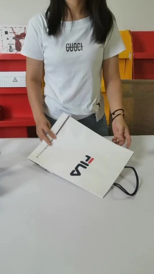 Sacos de presente de compras de papel reciclado com logotipo personalizado branco