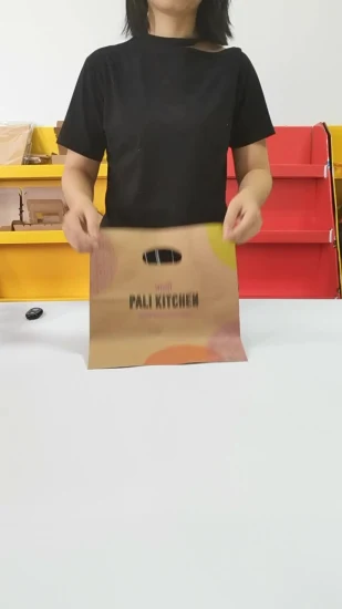 Saco de papel para embalagem de pão de padaria personalizado reutilizável