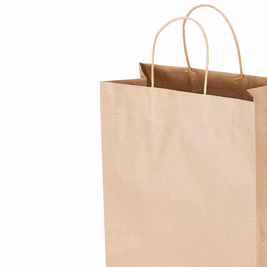 Sacolas de compras de papel kraft personalizadas para compras no atacado