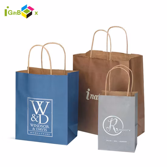 Designer de atacado de luxo personalizado preto fosco logotipo da moda impresso embalagem kraft para compras saco de papel de embrulho cosméticos/vestuário/presentes