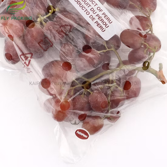 Preço de atacado de fábrica Material de embalagem de alimentos ecologicamente correto Frutas de plástico Uvas de terra vermelha Sacos de embalagem
